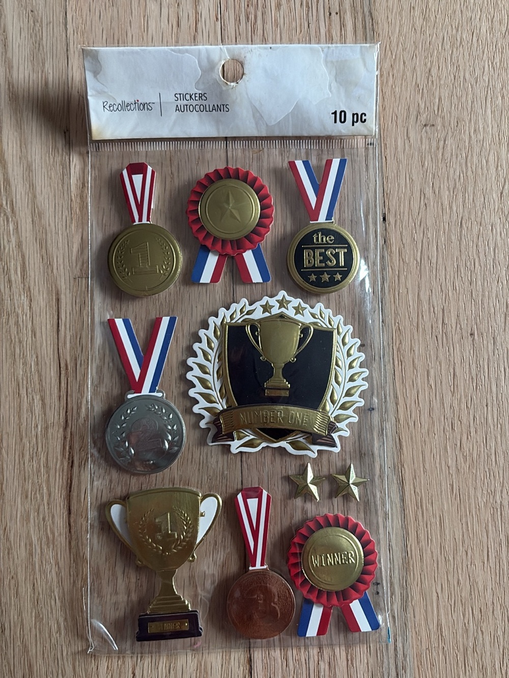 NEVER USED Recollections Gold, Red, Blue & White Award Sticker Pack
